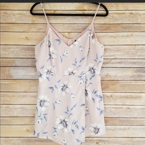 Lulus Pink Sleeveless Floral Layered Romper